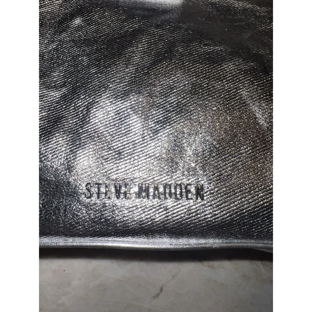 Steve Madden Bcullen Silver Denim Hobo Bag NWT Rhinestone Bling Metallic